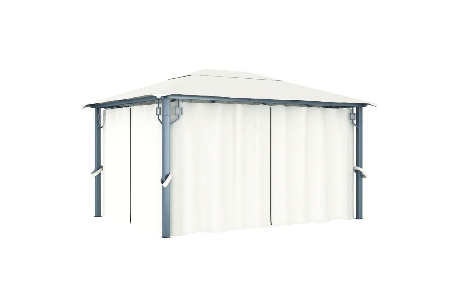 vidaXL 48044 Gazebo With Curtain 400 X 300cm Cream Aluminium