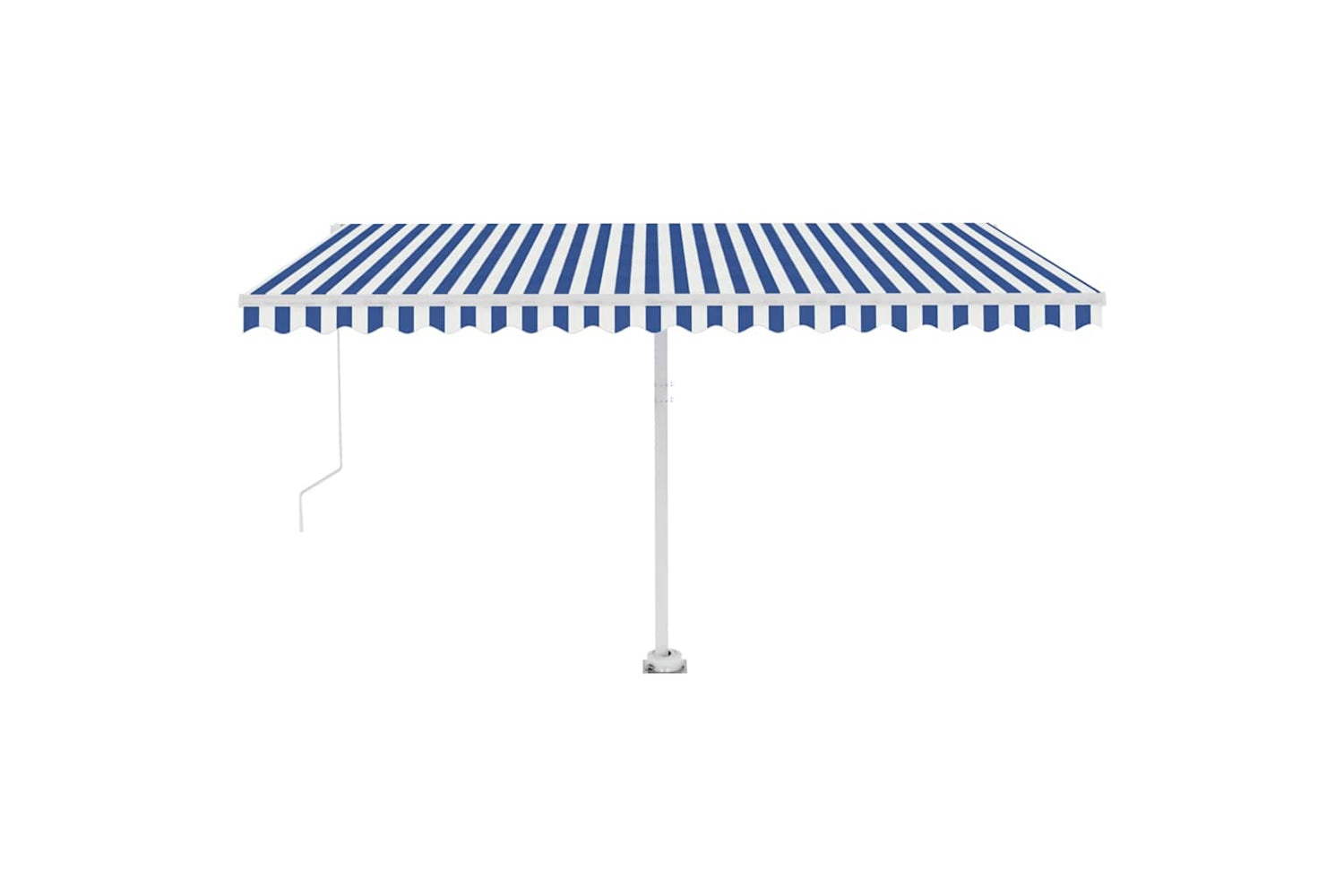 vidaXL 3069621 Manual Retractable Awning With Led 400x350cm Blue And White