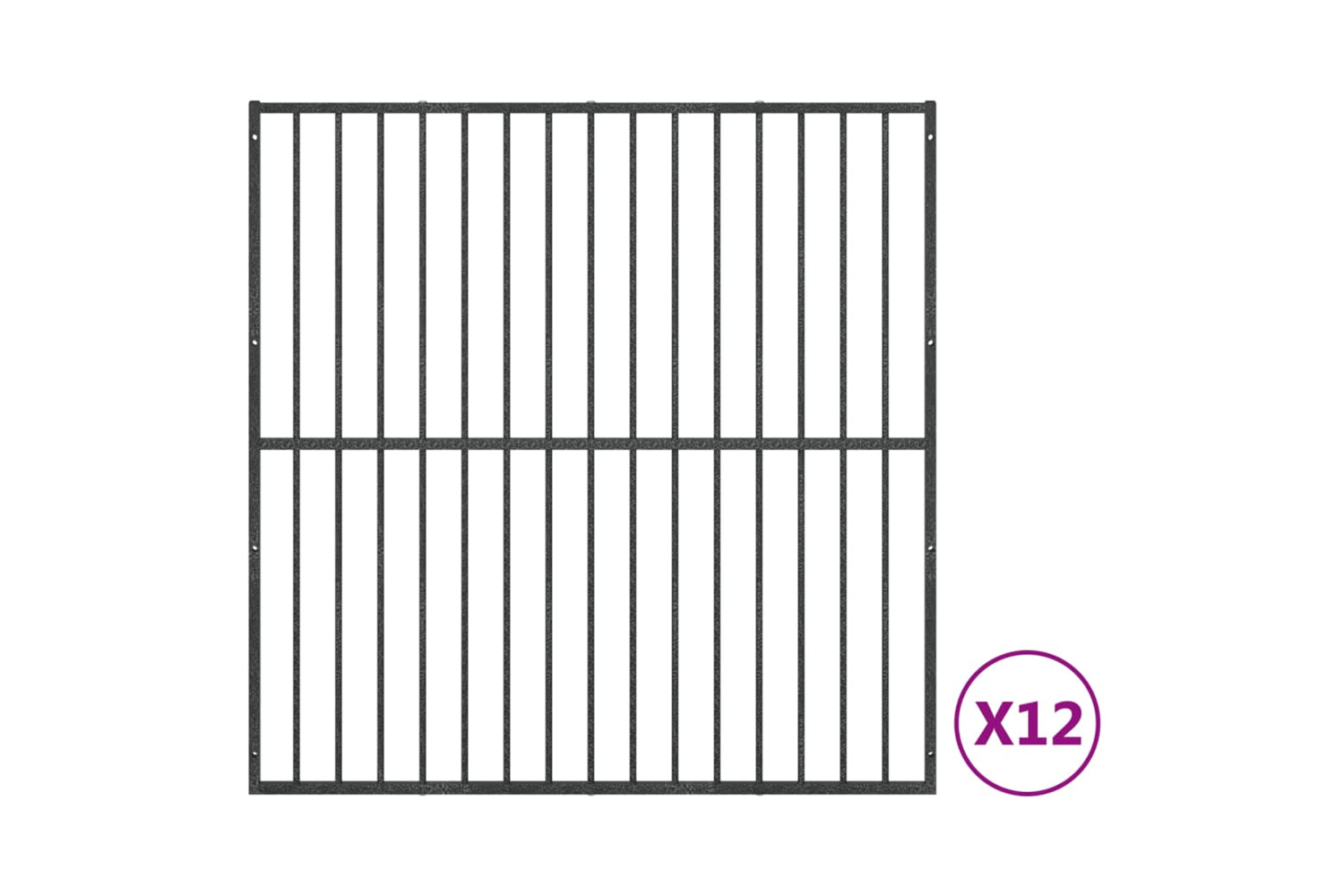 Vidaxl 3209554 Dog Playpen 12 Panels Black Galvanised Steel-8