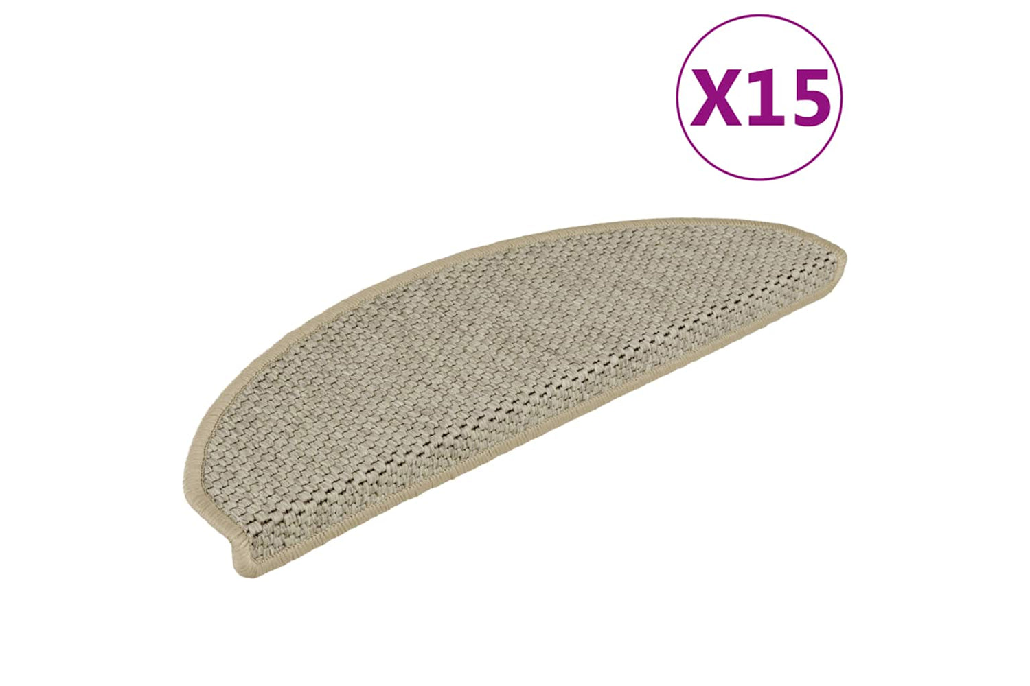 vidaXL 326875 Stair Mats Self-adhesive Sisal-look 15 Pcs 65x21x4cm Grey