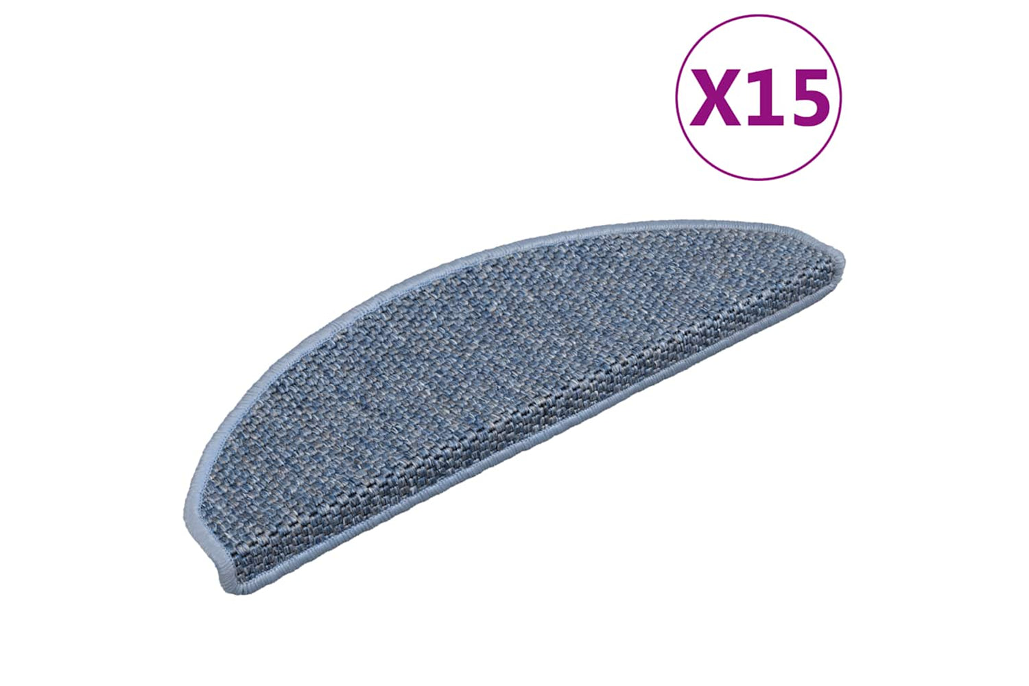 vidaXL 326874 Stair Mats Self-adhesive Sisal-look 15 Pcs 65x21x4cm Blue