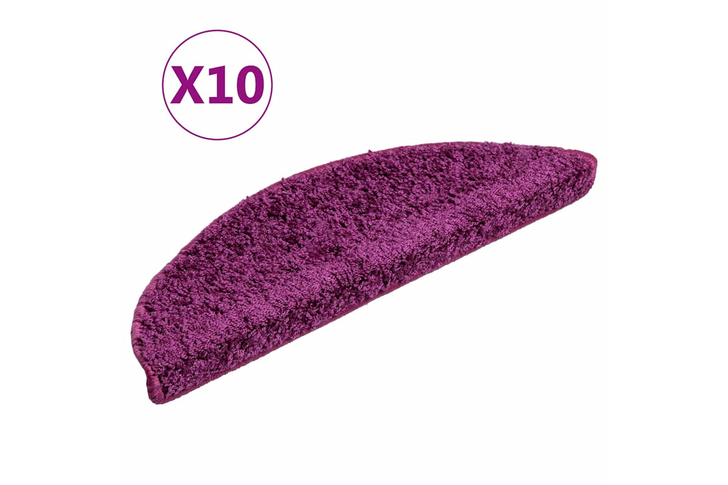 vidaXL Stair Mats 10 Pcs 56x17x3cm Violet