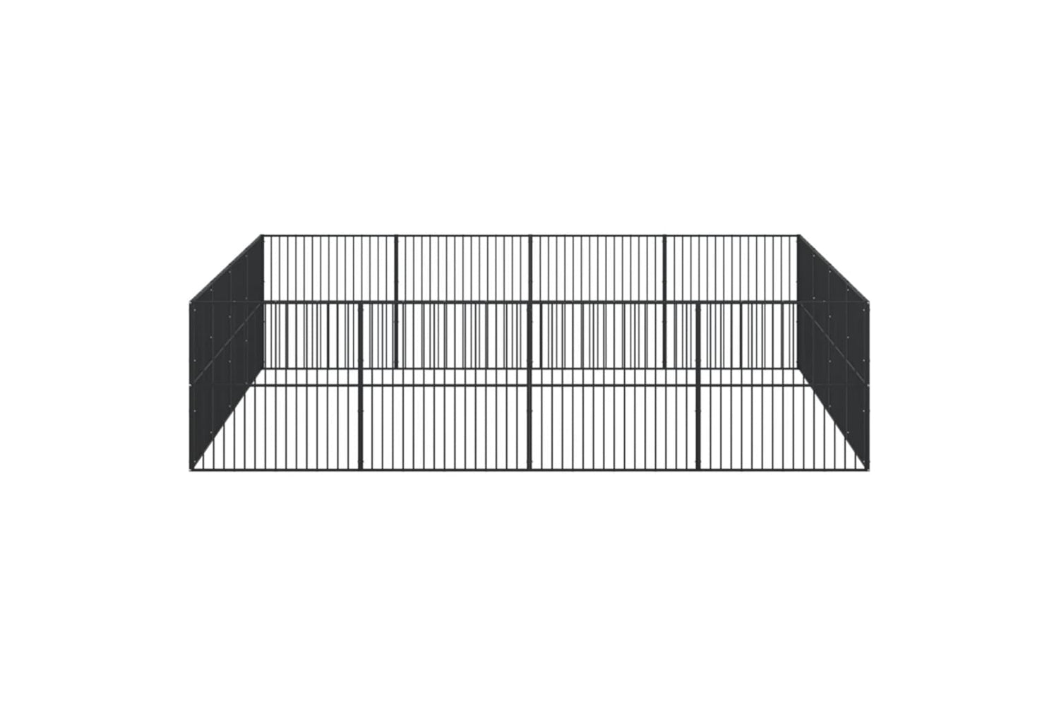 Vidaxl 3209555 Dog Playpen 16 Panels Black Galvanised Steel-3