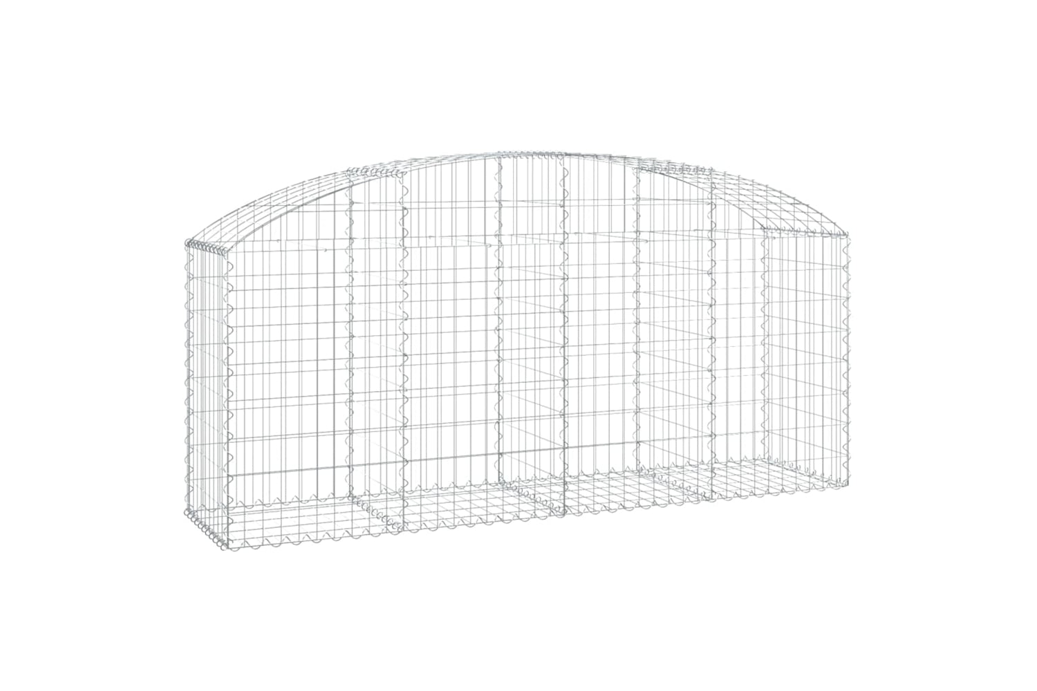 vidaXL 153474 Arched Gabion Basket 200x50x80/100cm Galvanised Iron