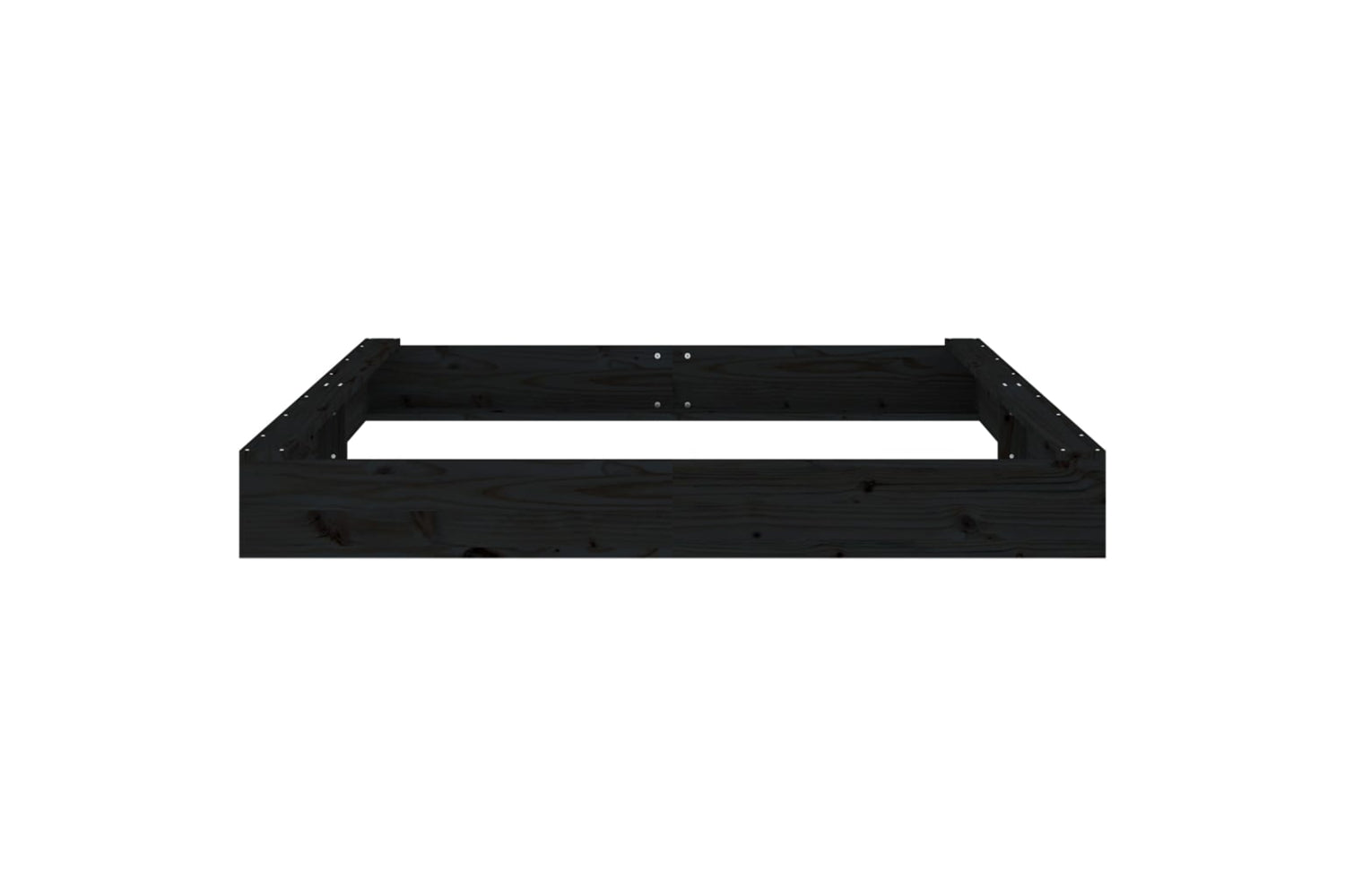vidaXL 825041 Sandbox With Seats Black Square Solid Wood Pine-4