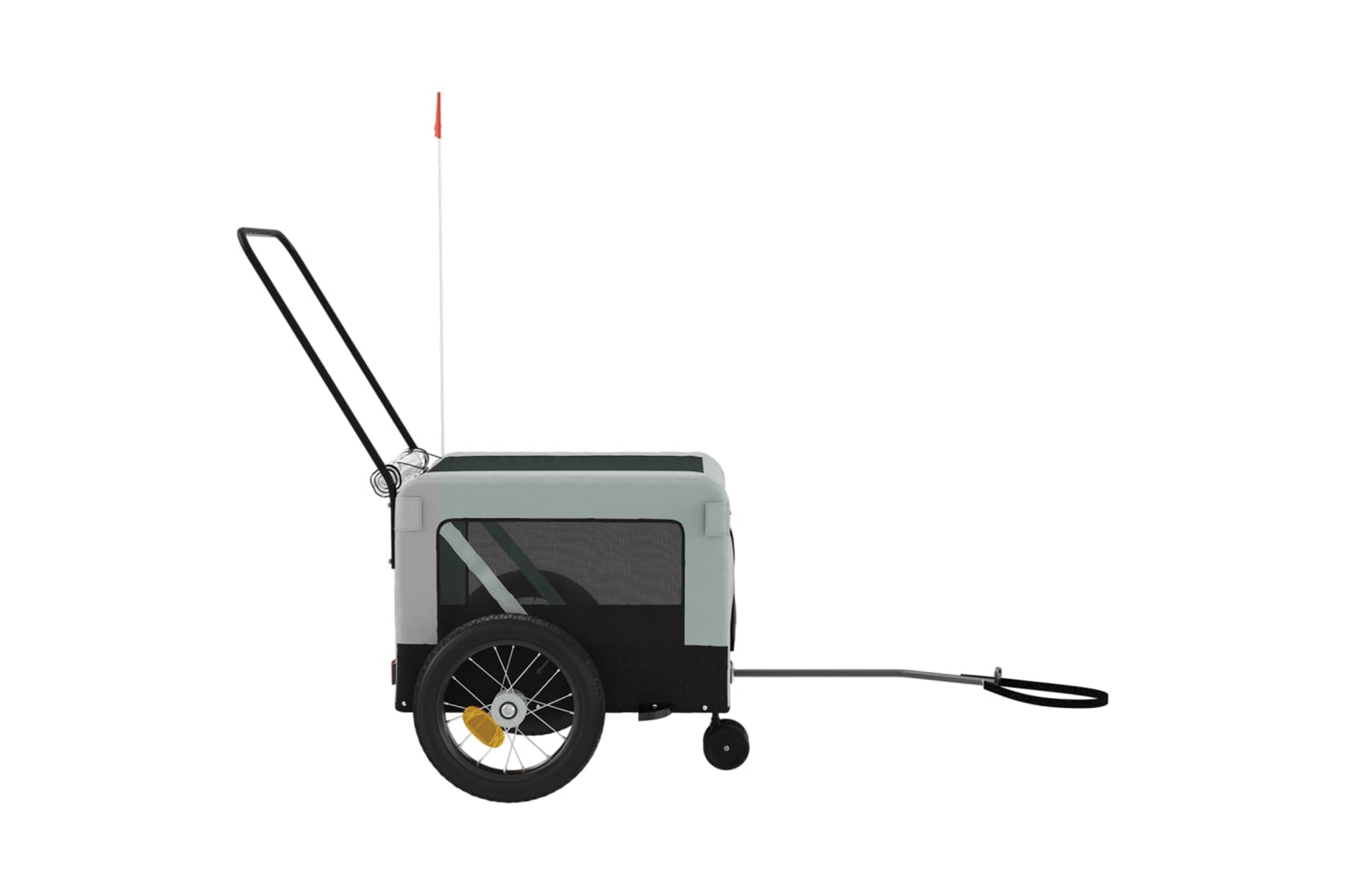 Vidaxl 93930 Pet Bike Trailer Grey And Black Oxford Fabric And Iron-6