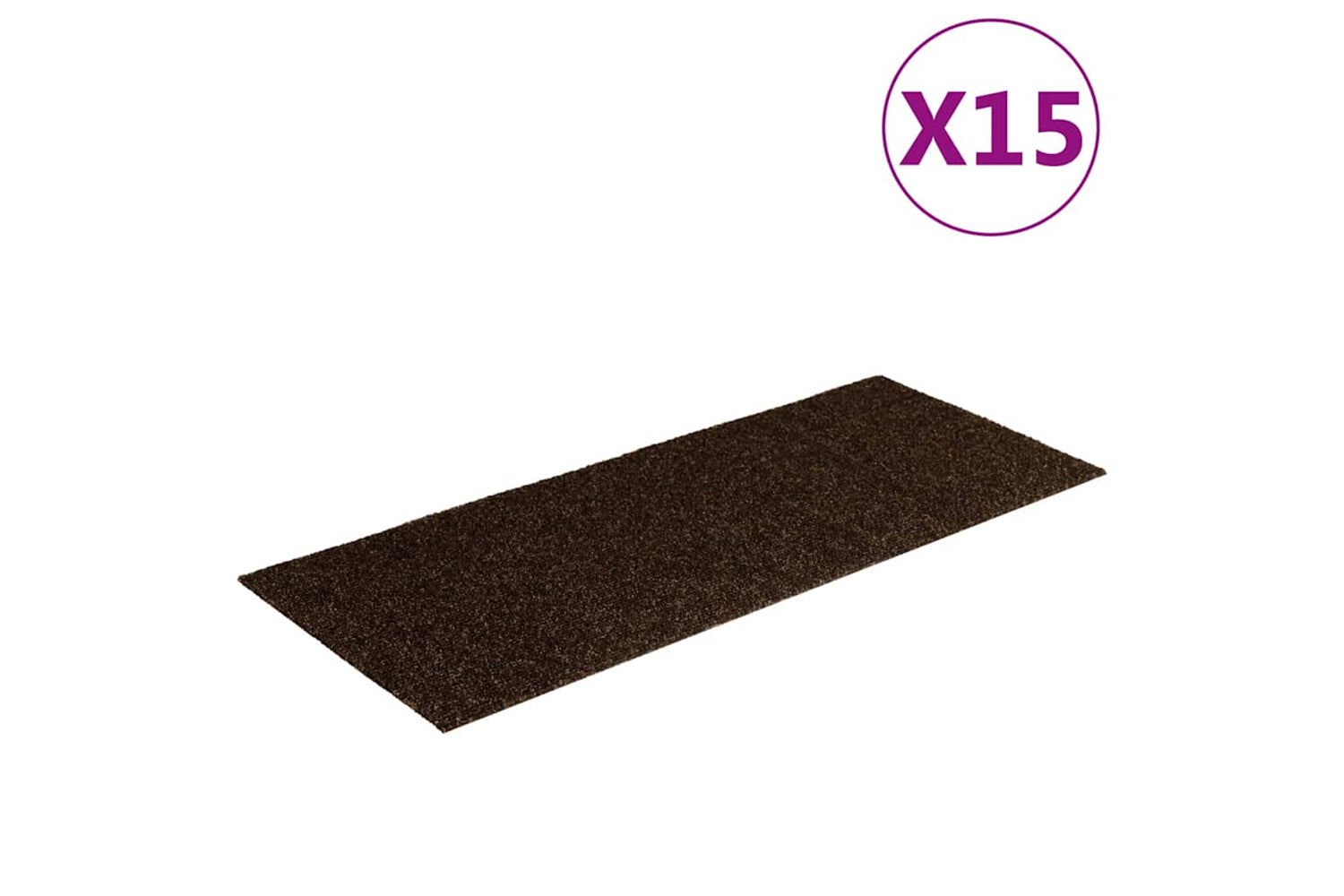 vidaXL 326918 Self-adhesive Stair Mats Rectangular 15 Pcs 60x25cm Brown