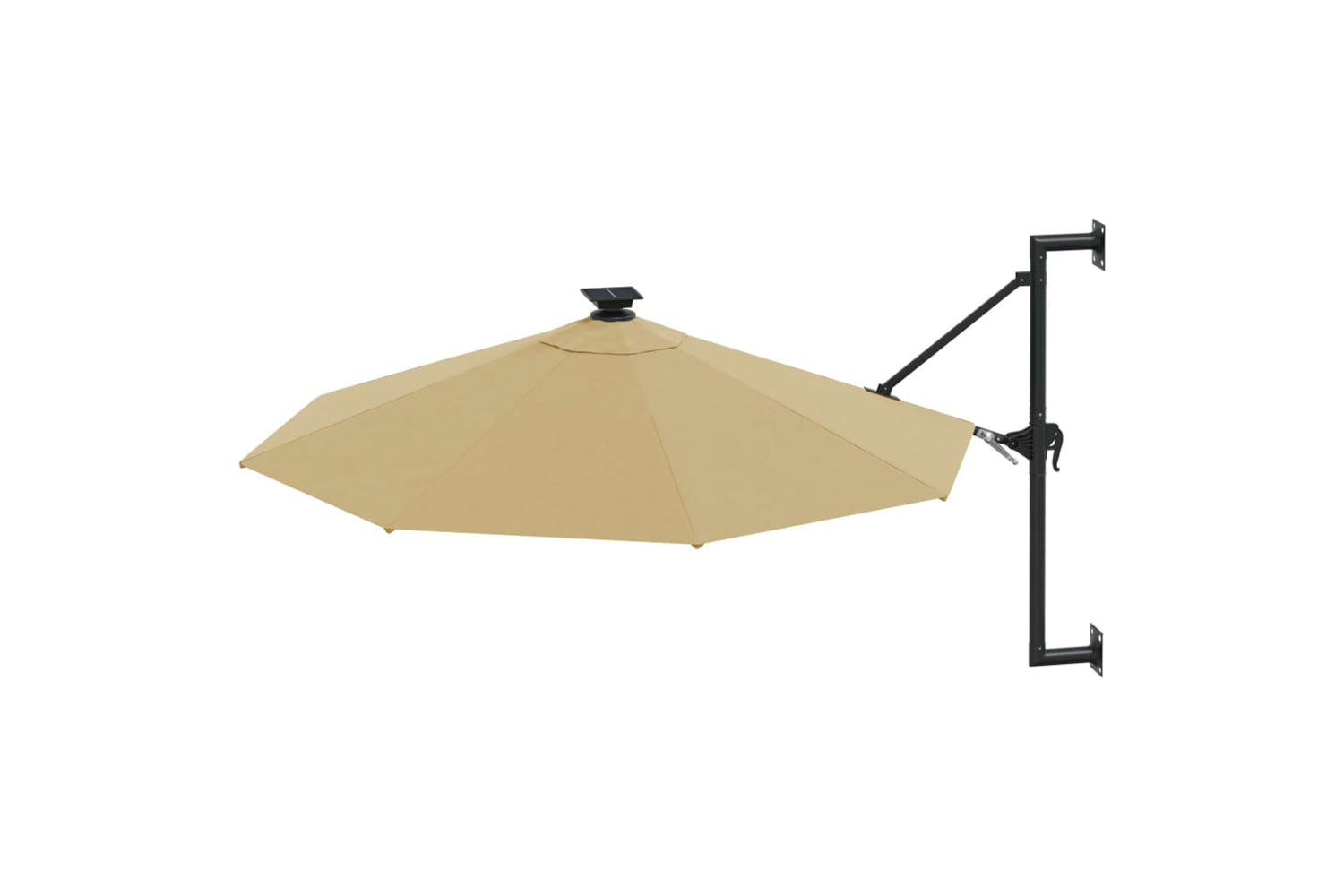Vidaxl 312525 Wall-mounted Parasol With Leds And Metal Pole 300 Cm Taupe-3