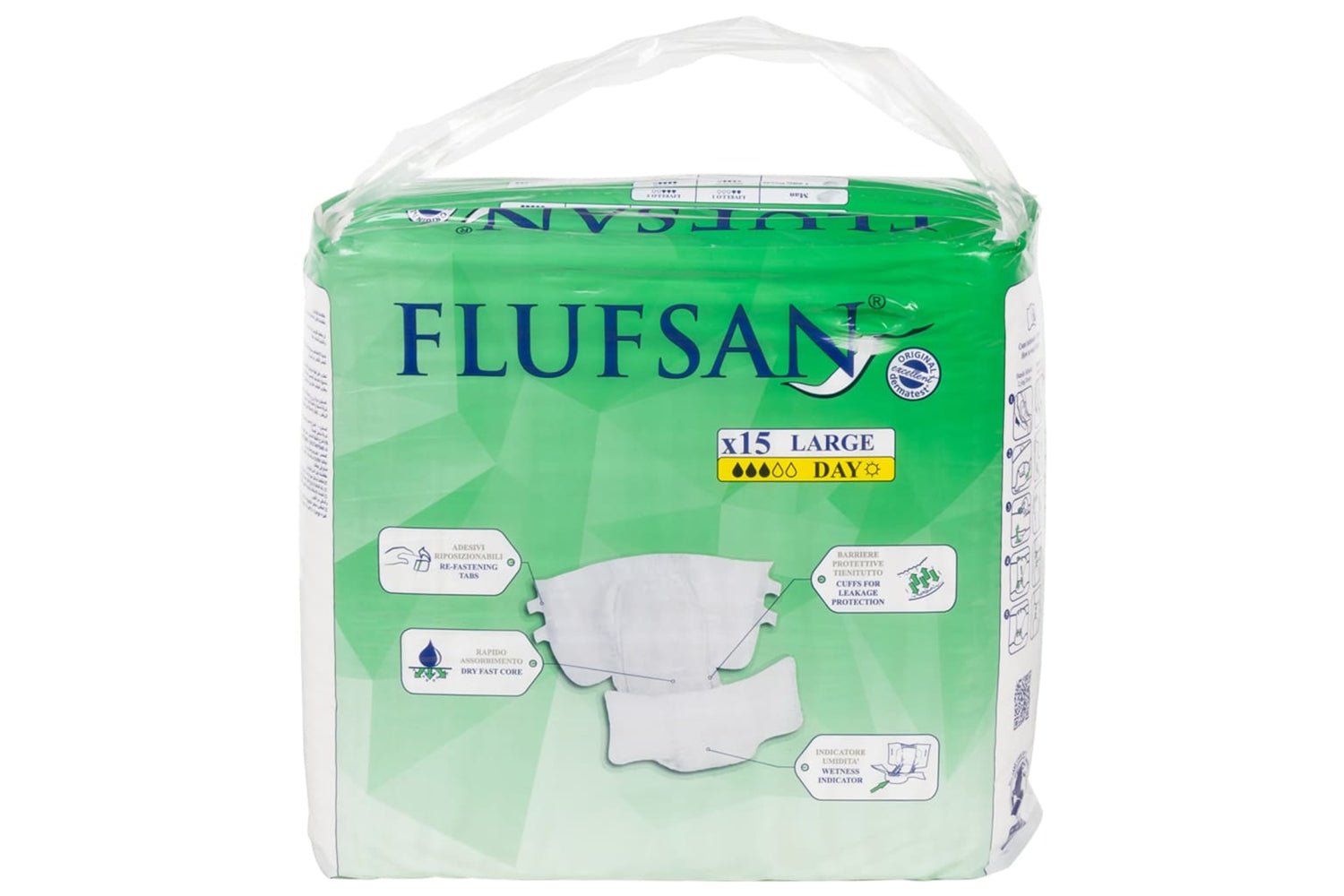 vidaXL 4008052 Flufsan Adult Diapers Disposable 15 Pcs Size L-5