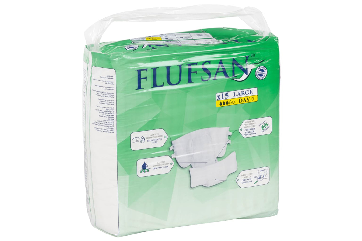 vidaXL 4008052 Flufsan Adult Diapers Disposable 15 Pcs Size L-6