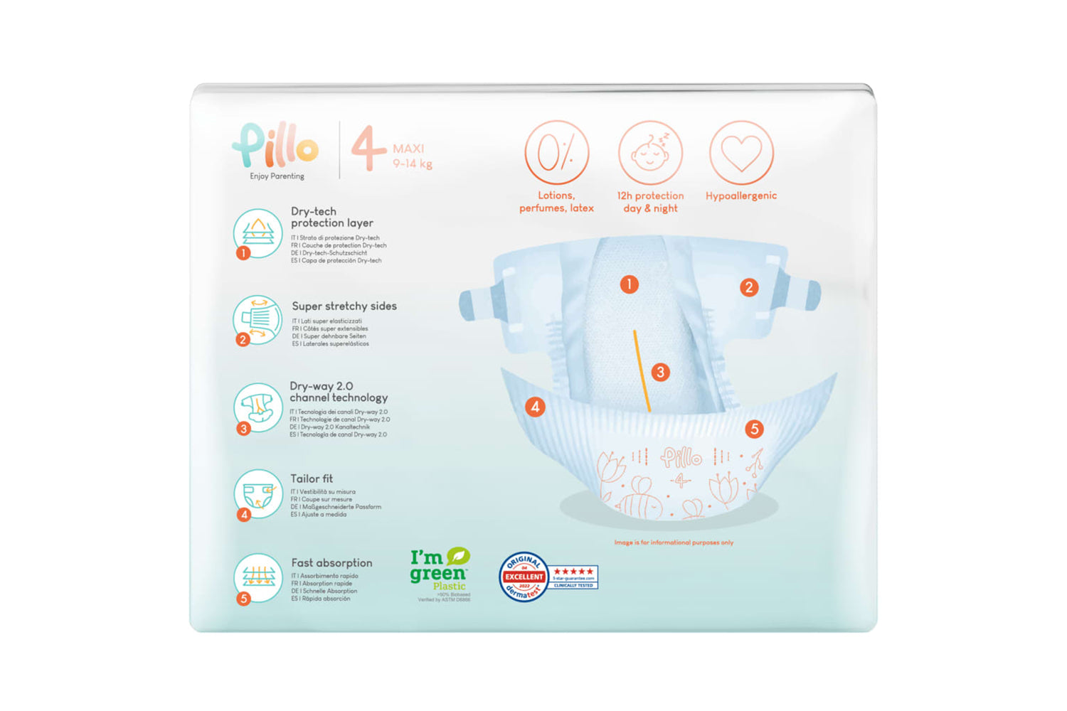 Pillo - 10417 Baby Nappies 152 Pcs Size 4 (9-14 Kg)-3