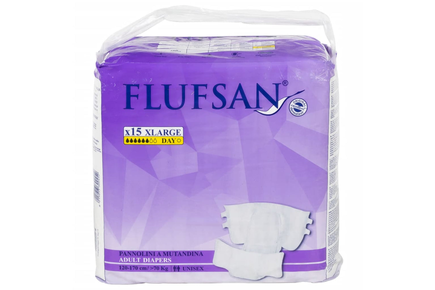vidaXL 4008053 Flufsan Adult Diapers Disposable 15 Pcs Size Xl-2