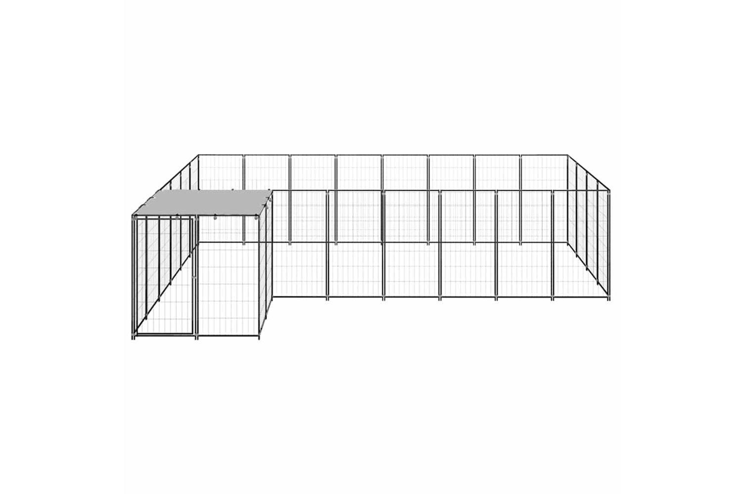 Vidaxl 3082226 Dog Kennel Black 10.89 M2 Steel-2