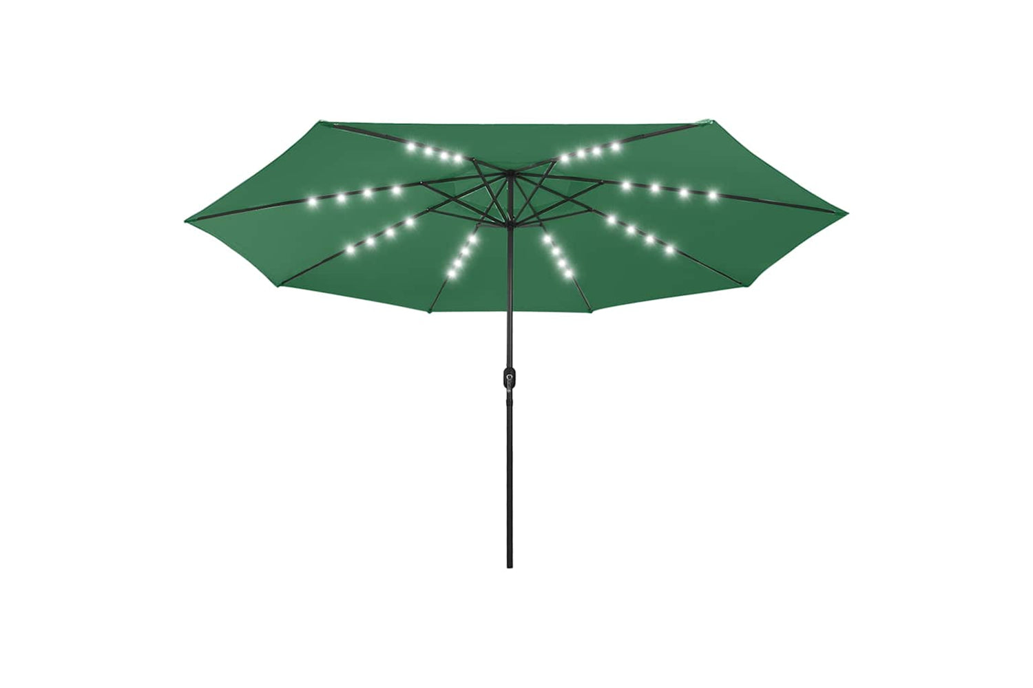vidaXL 312531 Outdoor Parasol With Led Lights And Metal Pole 400cm Green-2