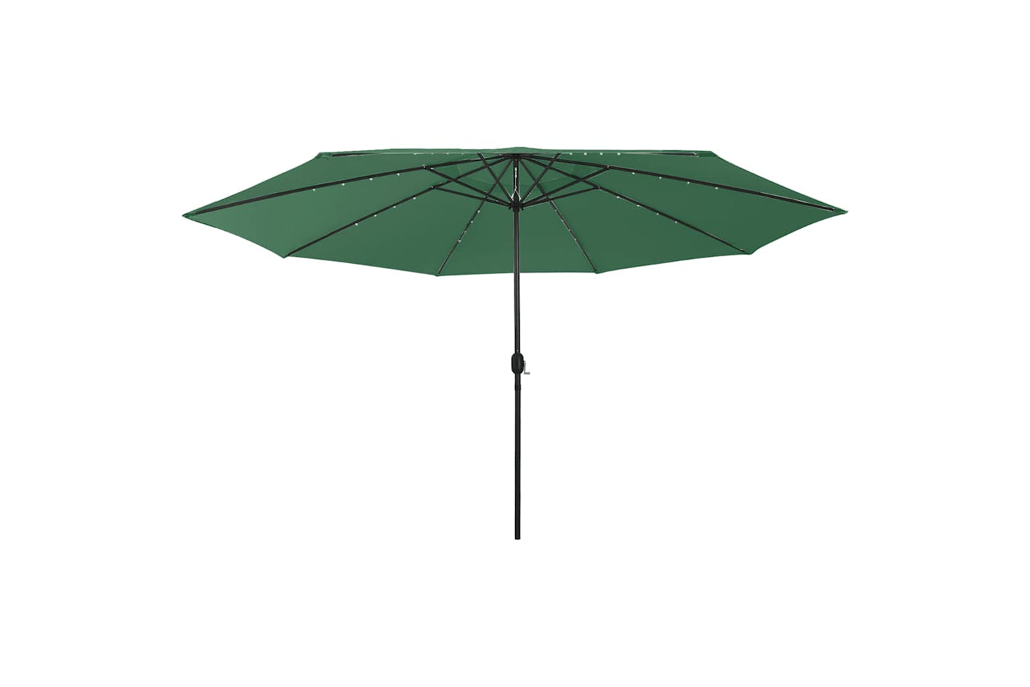 vidaXL 312531 Outdoor Parasol With Led Lights And Metal Pole 400cm Green