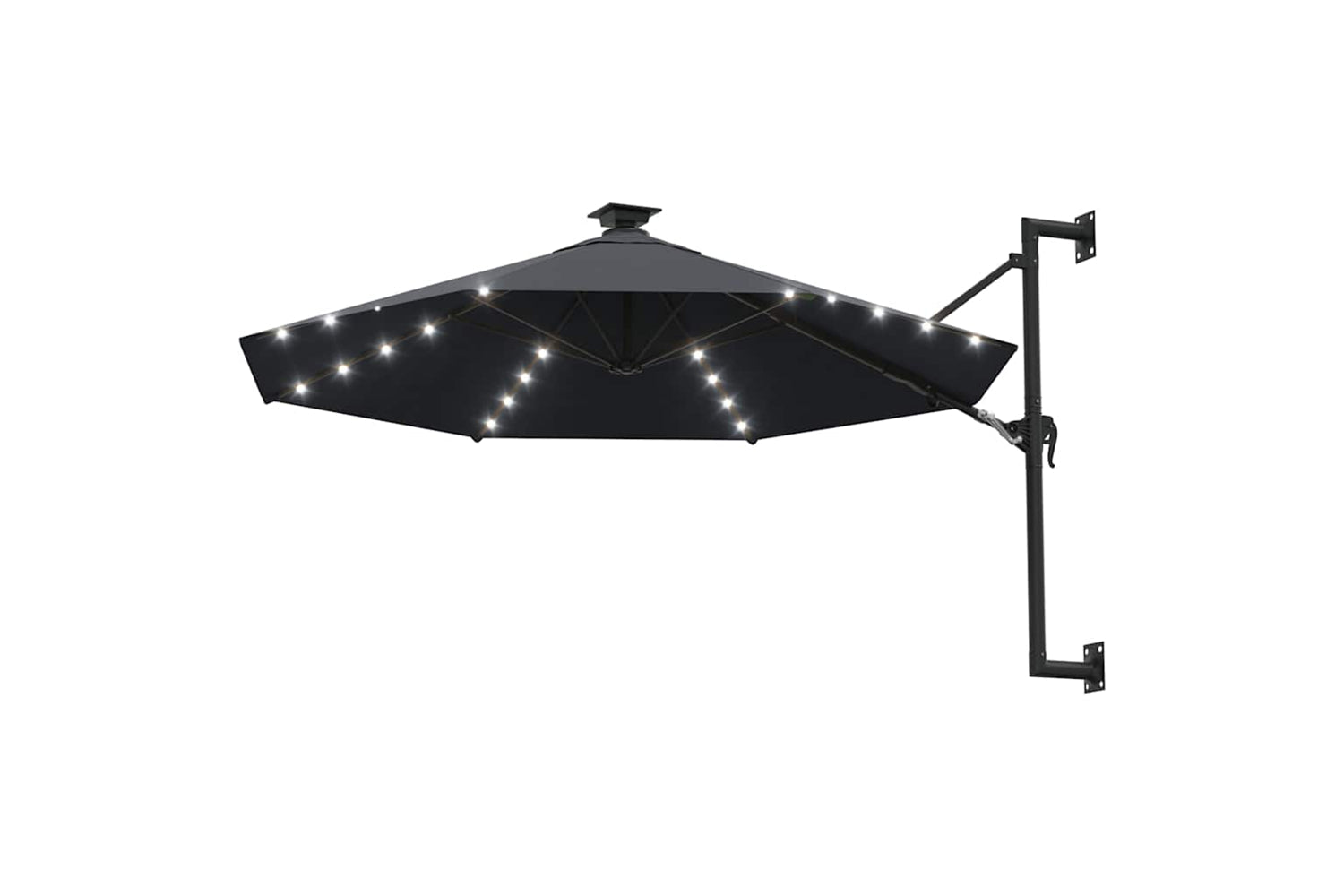 Vidaxl 312524 Wall-mounted Parasol With Leds And Metal Pole 300 Cm Anthracite-2