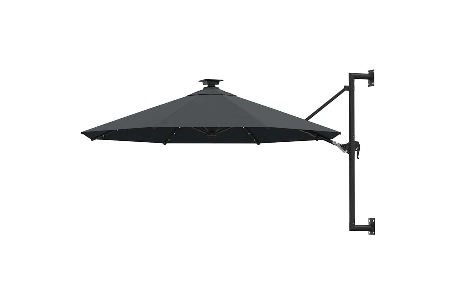 Vidaxl 312524 Wall-mounted Parasol With Leds And Metal Pole 300 Cm Anthracite