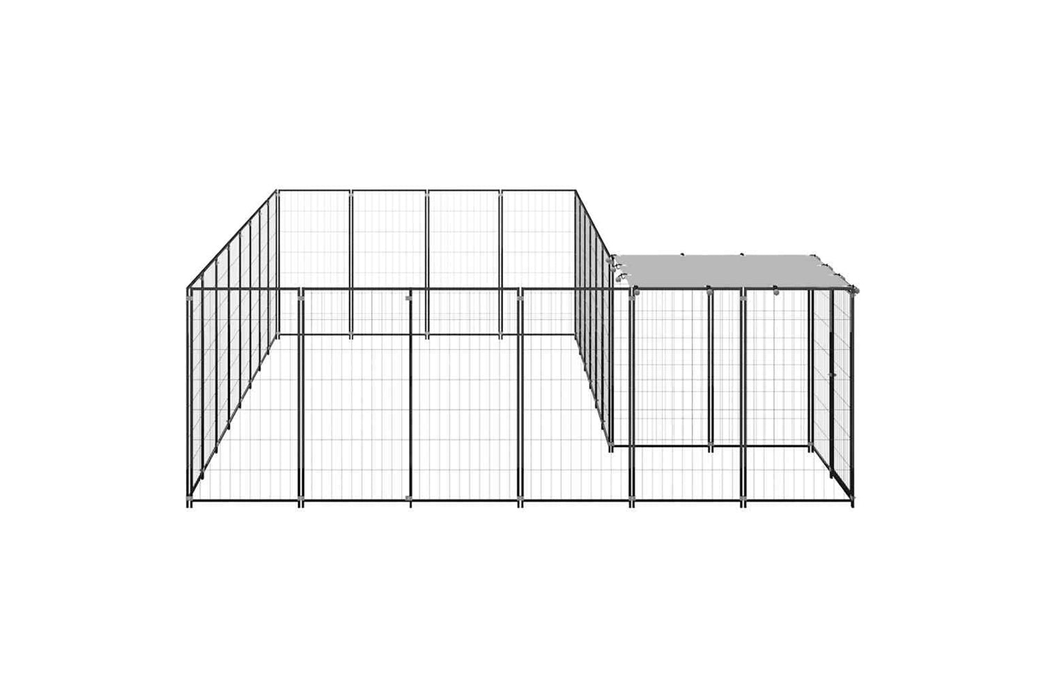 Vidaxl 3082226 Dog Kennel Black 10.89 M2 Steel-3