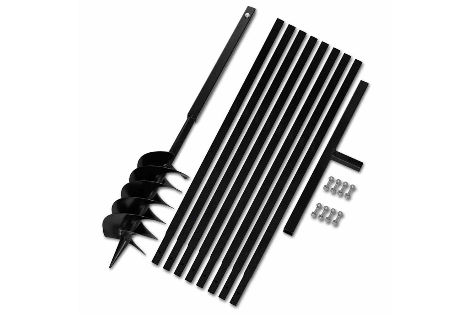 vidaXL 270528 Ground Drill With Handle 150mm With Extension Tube 9 M Steel