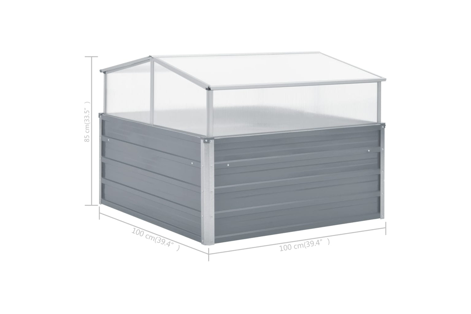 Vidaxl Greenhouse 100x100x85 Cm Galvanised Steel Grey-7