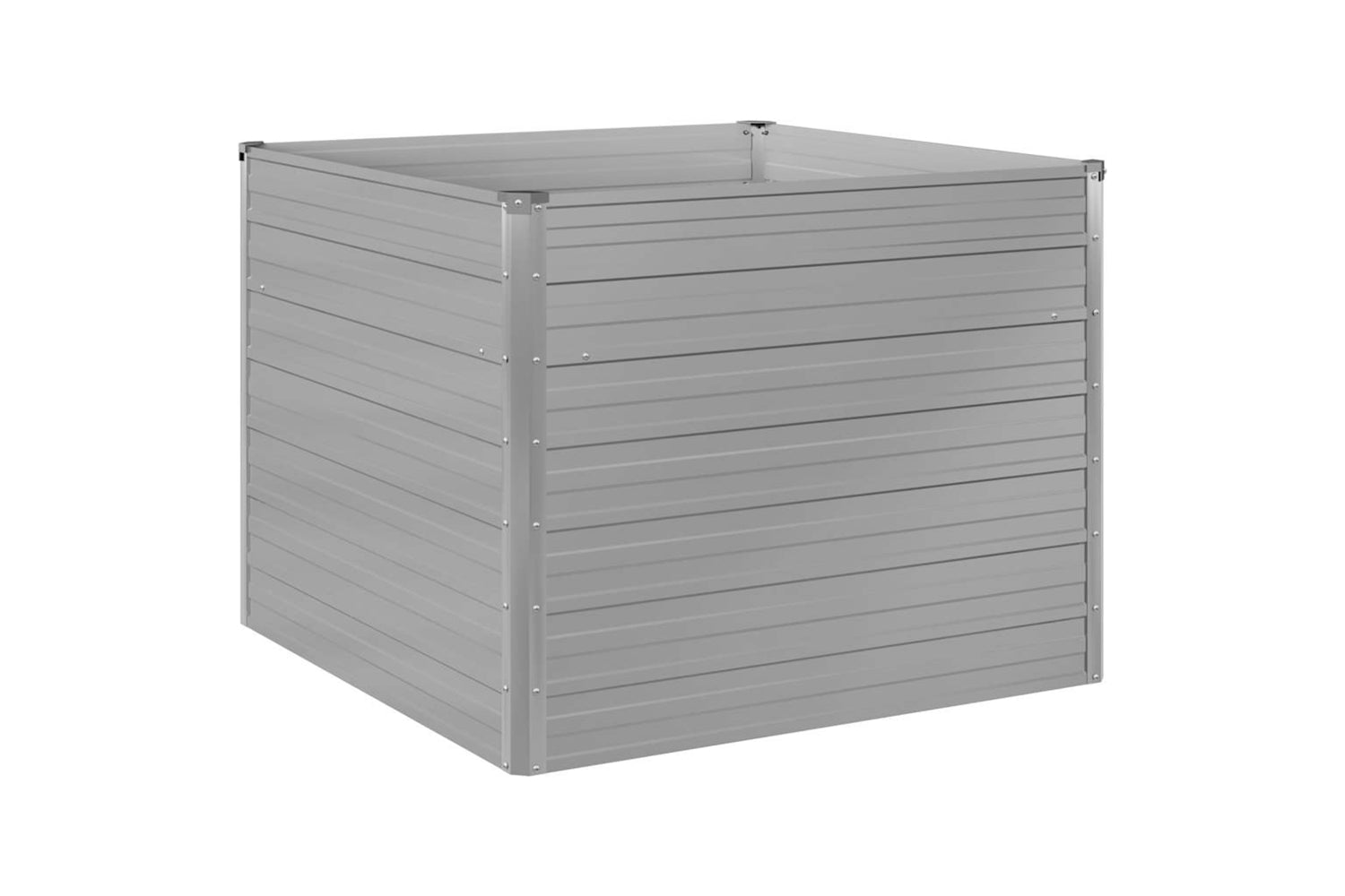 Vidaxl Raised Garden Bed 100x100x77 Cm Galvanised Steel Grey