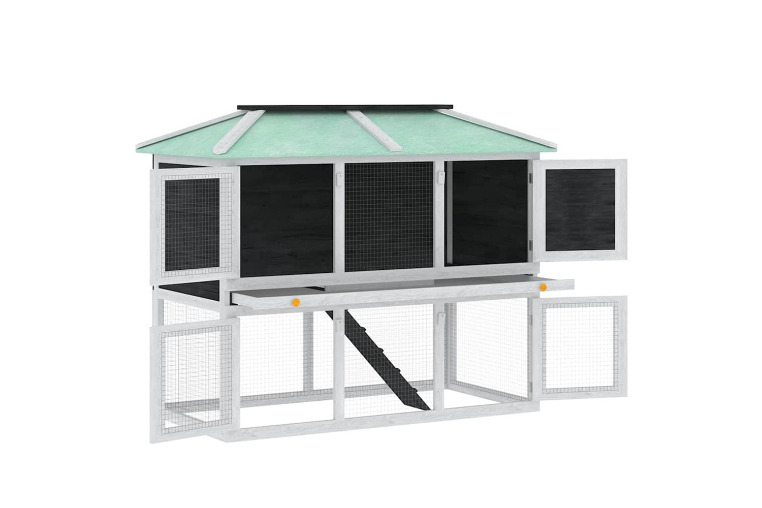 Vidaxl 170344 Animal Rabbit Cage Double Floor Wood-2