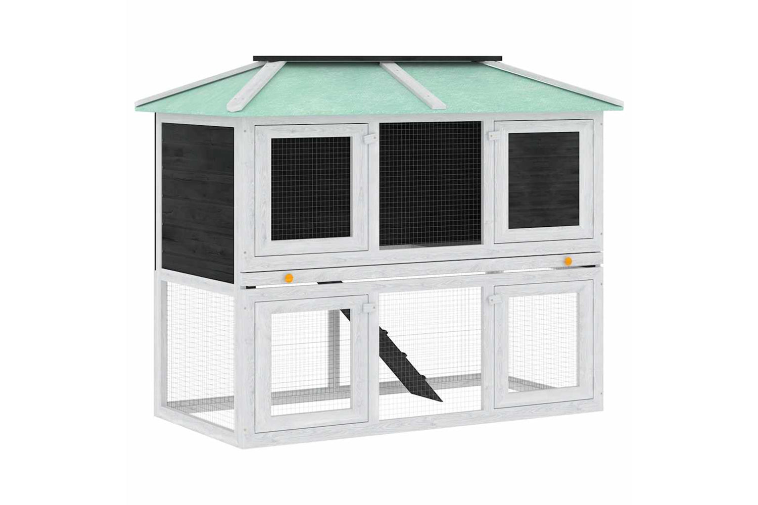 Vidaxl 170344 Animal Rabbit Cage Double Floor Wood