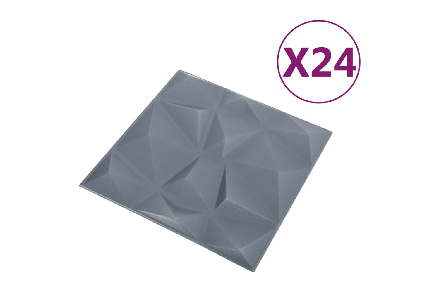 Vidaxl 3d Wall Panels 24 Pcs 50x50 Cm Diamond Grey 6 MÂ²-3