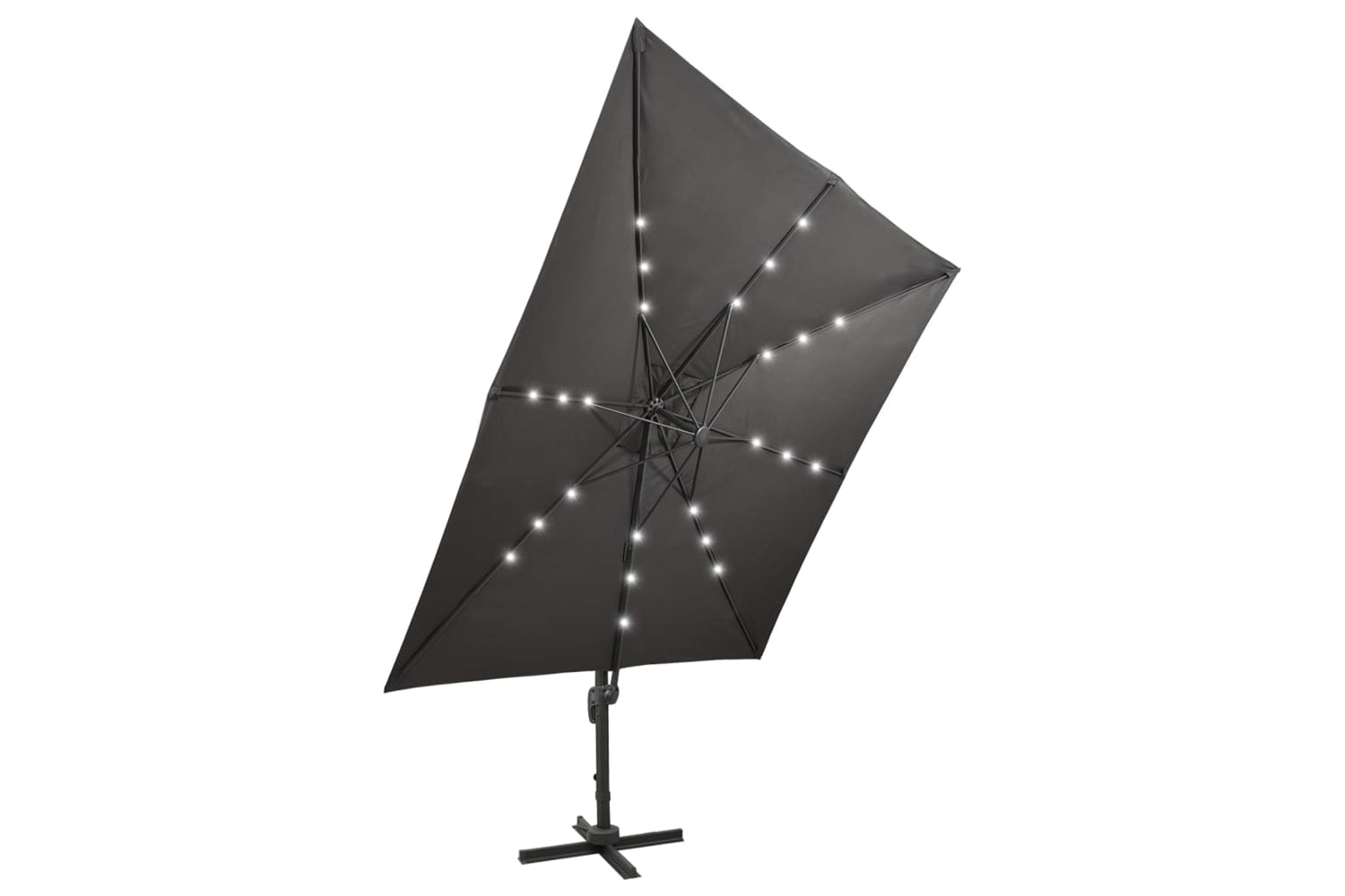 Vidaxl Cantilever Umbrella With Pole And Led Lights Anthracite 300 Cm-5