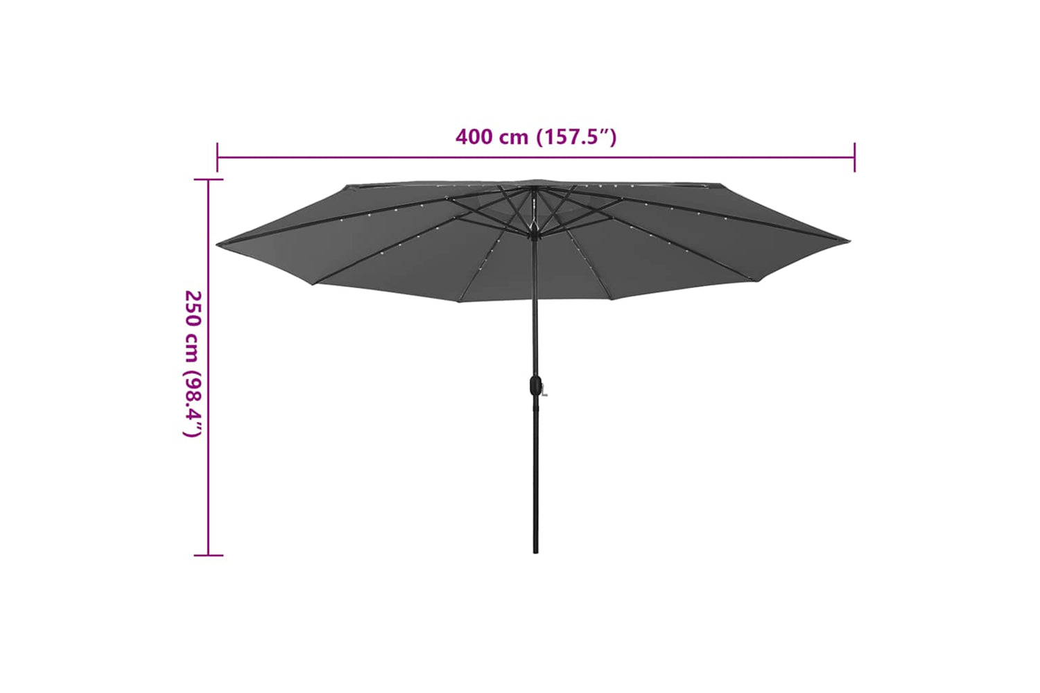 Vidaxl 312532 Outdoor Parasol With Led L-7