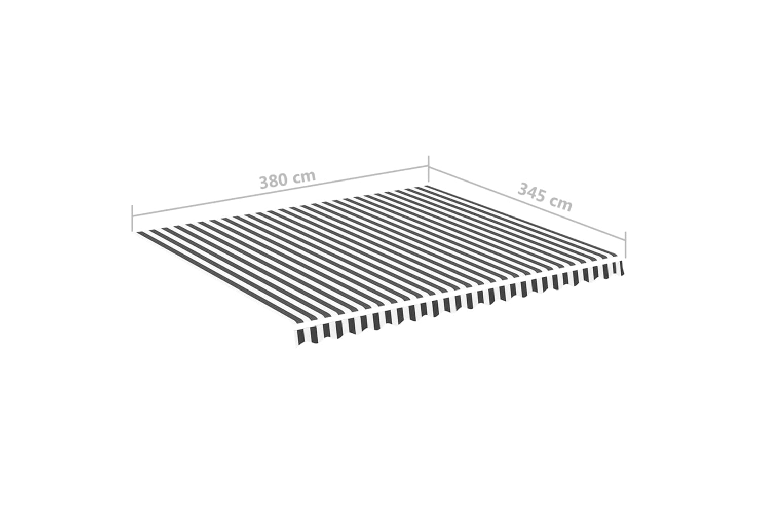 Vidaxl 311988 Replacement Fabric For Awning Anthracite And White 4x3.5 M-5