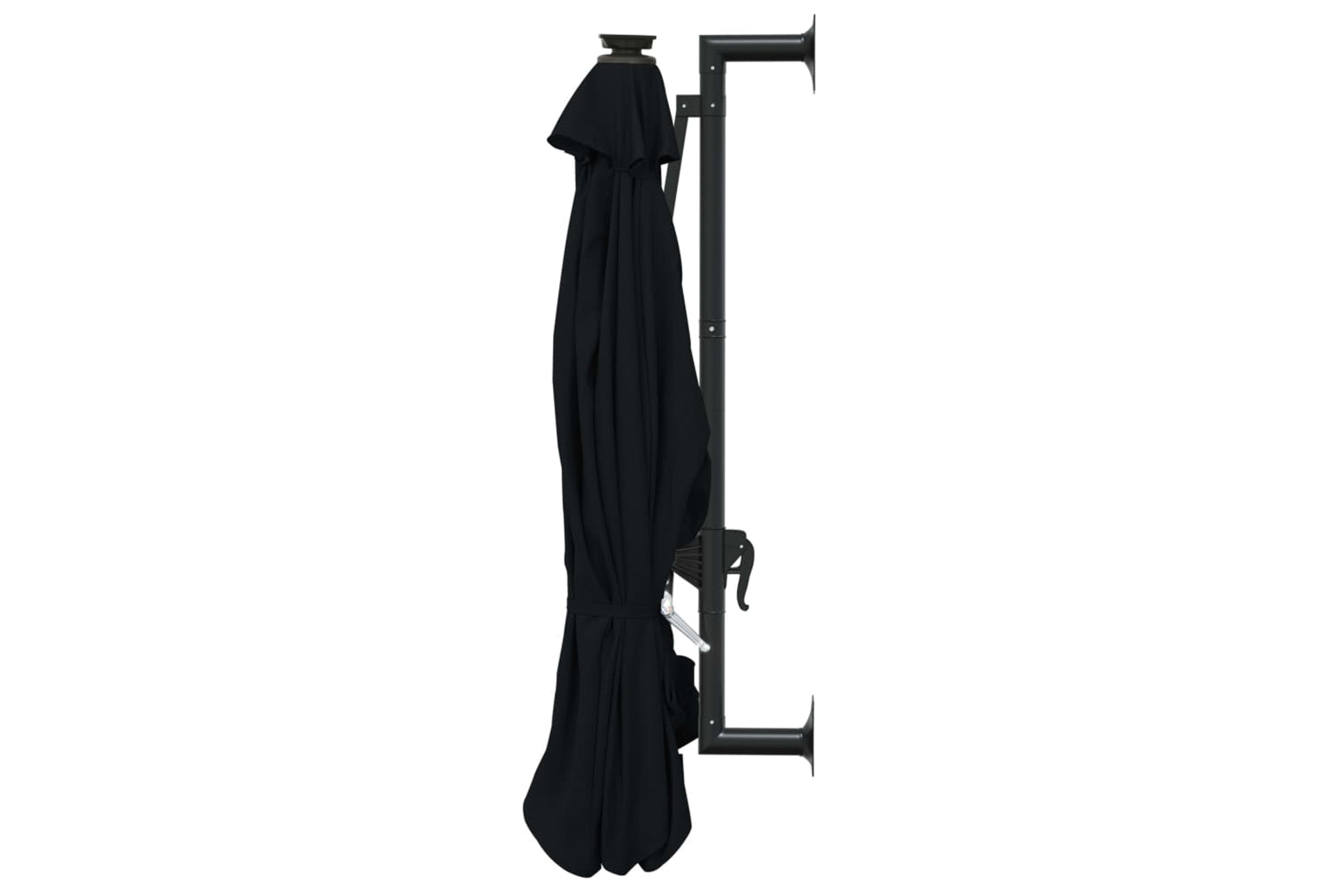 Vidaxl 312528 Wall-mounted Parasol With Leds And Metal Pole 300 Cm Black-5