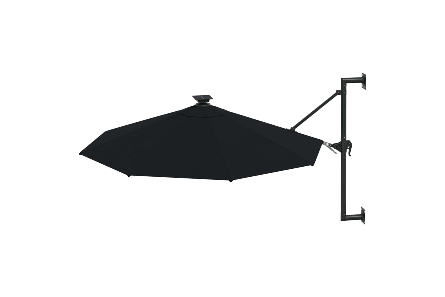 Vidaxl 312528 Wall-mounted Parasol With Leds And Metal Pole 300 Cm Black-3