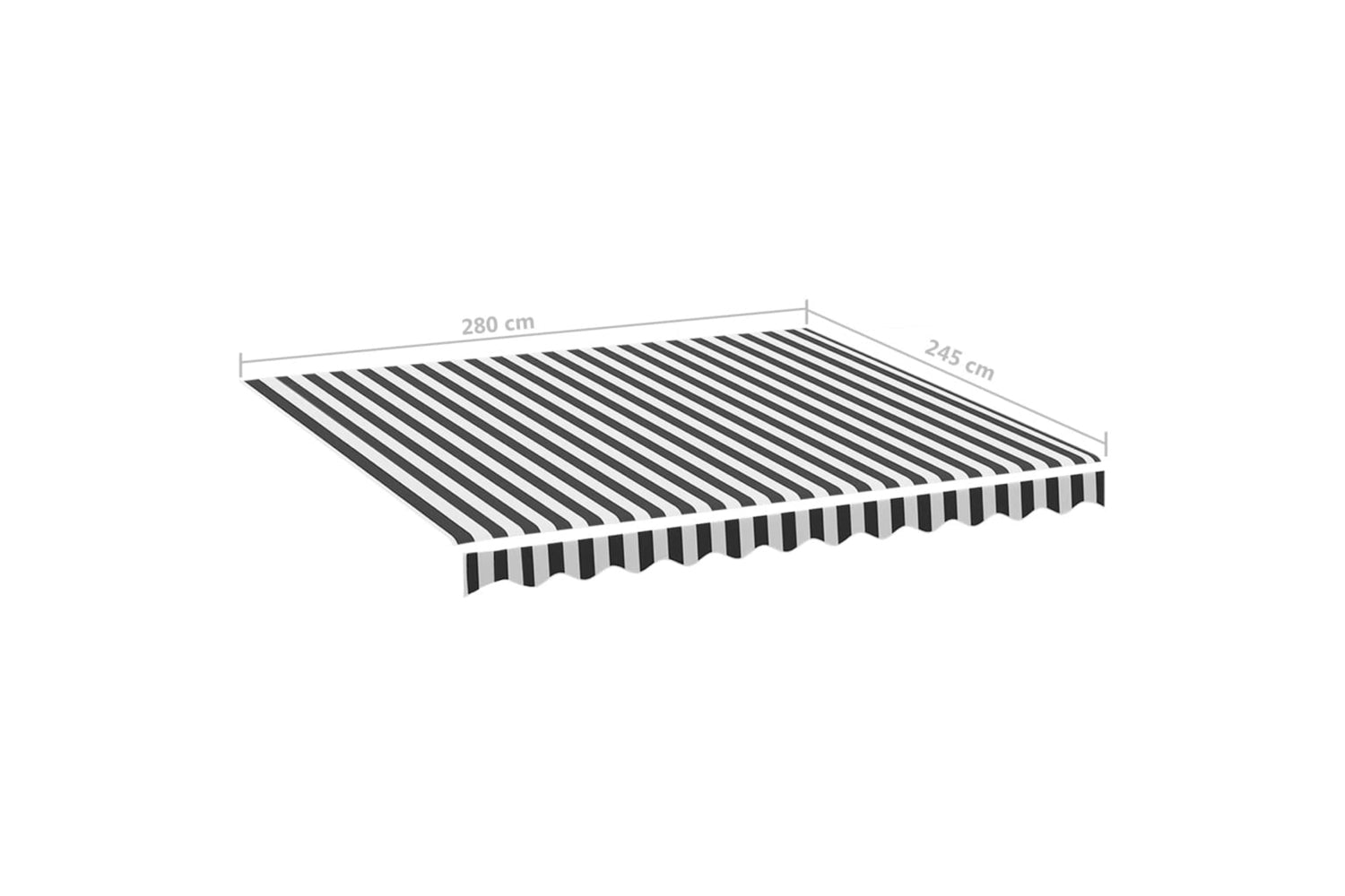 Vidaxl 311985 Replacement Fabric For Awning Anthracite And White 3x2.5 M-5