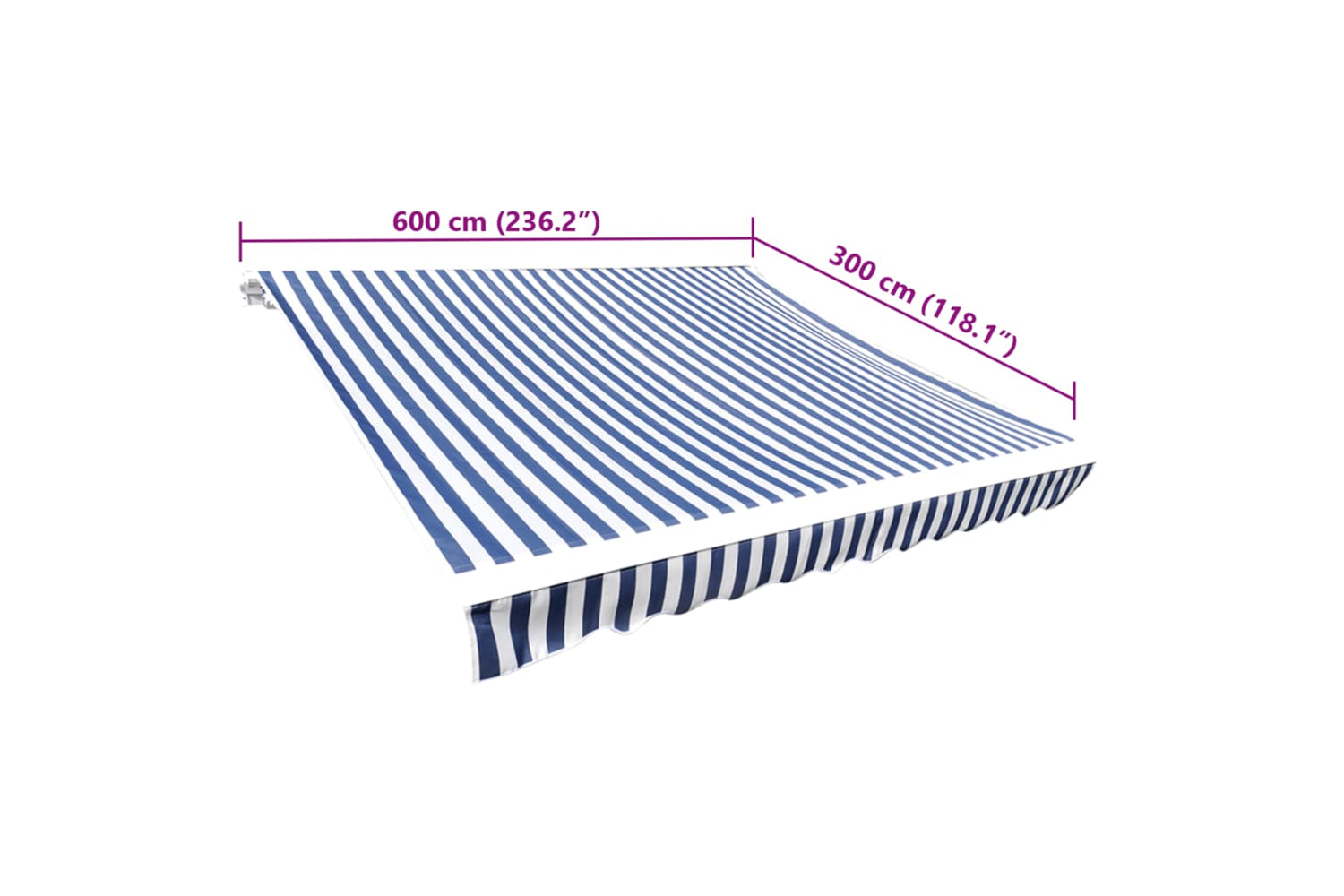 vidaXL 141012 Awning Top Sunshade Canvas Blue & White 6 X 3 M-5