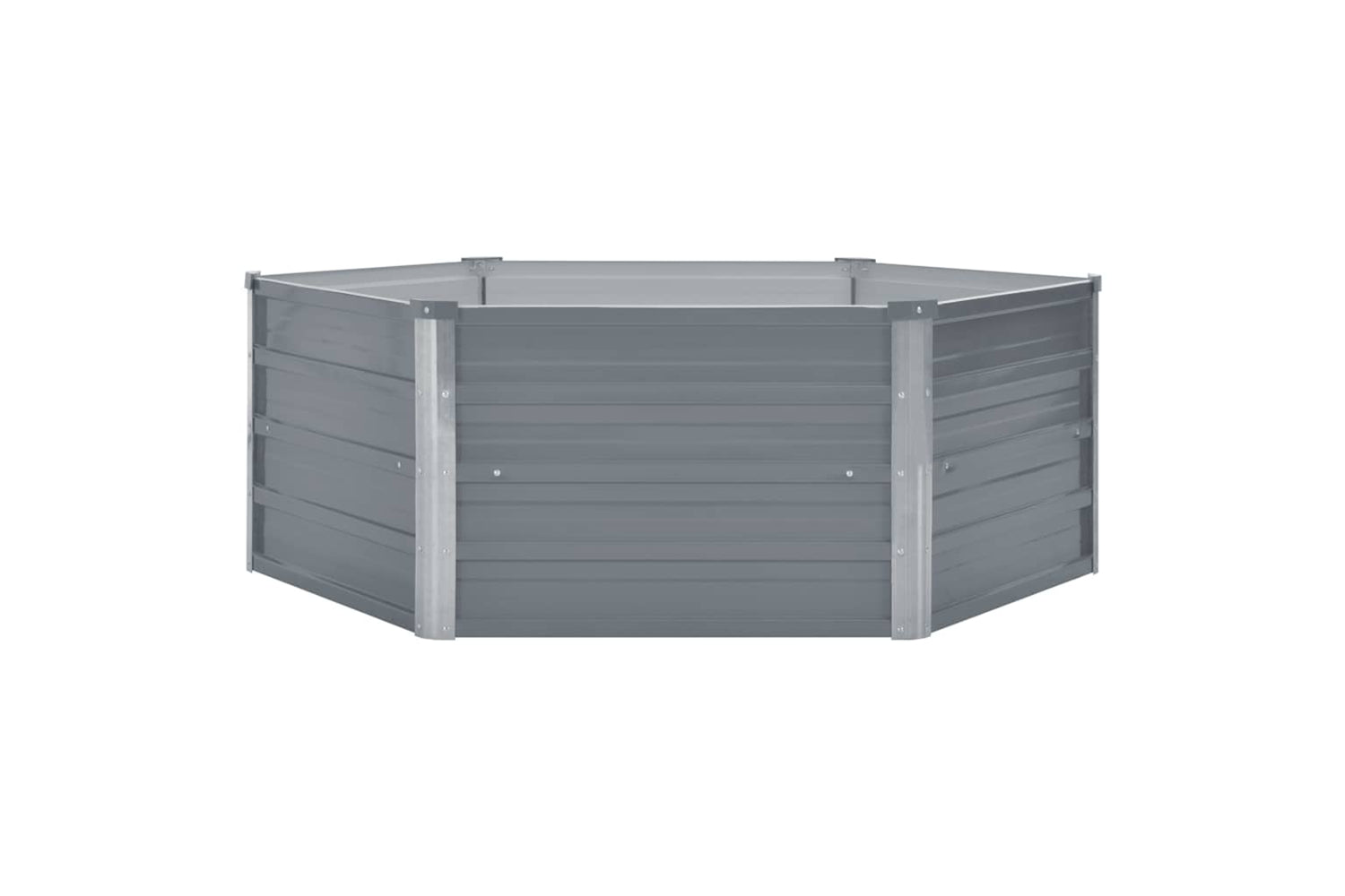 Vidaxl Raised Garden Bed 129x129x46 Cm Galvanised Steel Grey-2