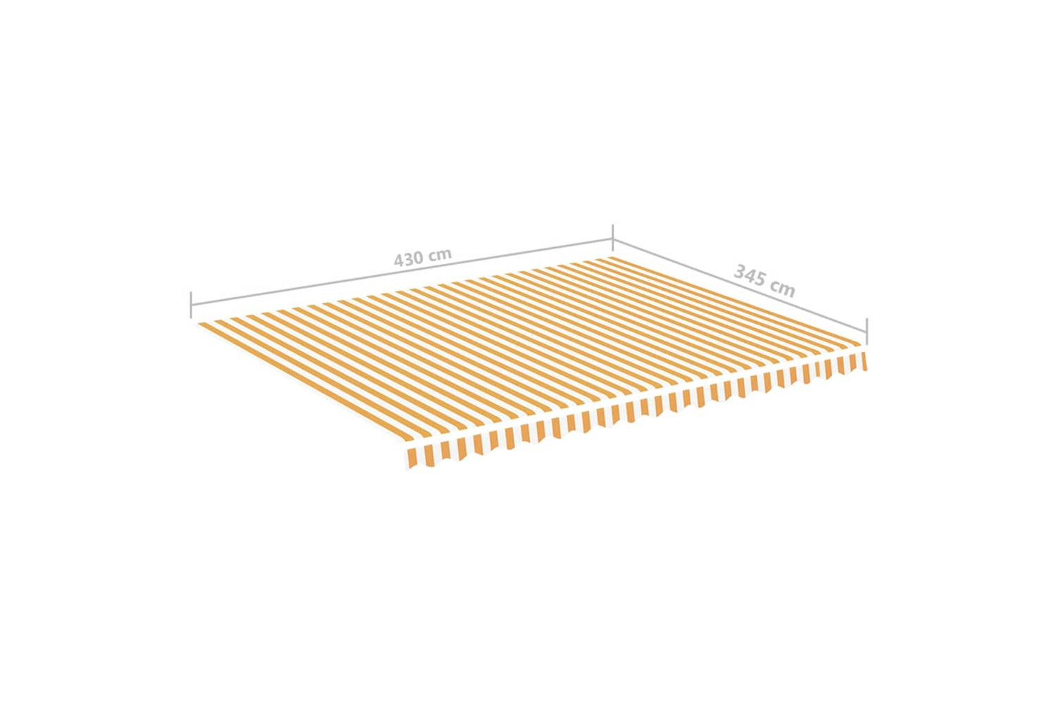 Vidaxl 311940 Replacement Fabric For Awning Yellow And White 4.5x3.5 M-5