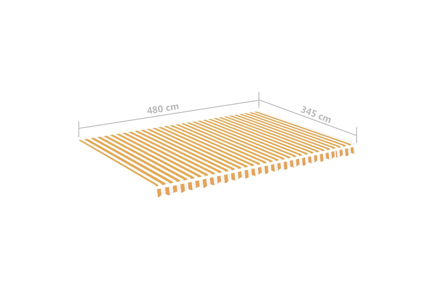 Vidaxl 311942 Replacement Fabric For Awning Yellow And White 5x3.5 M-5