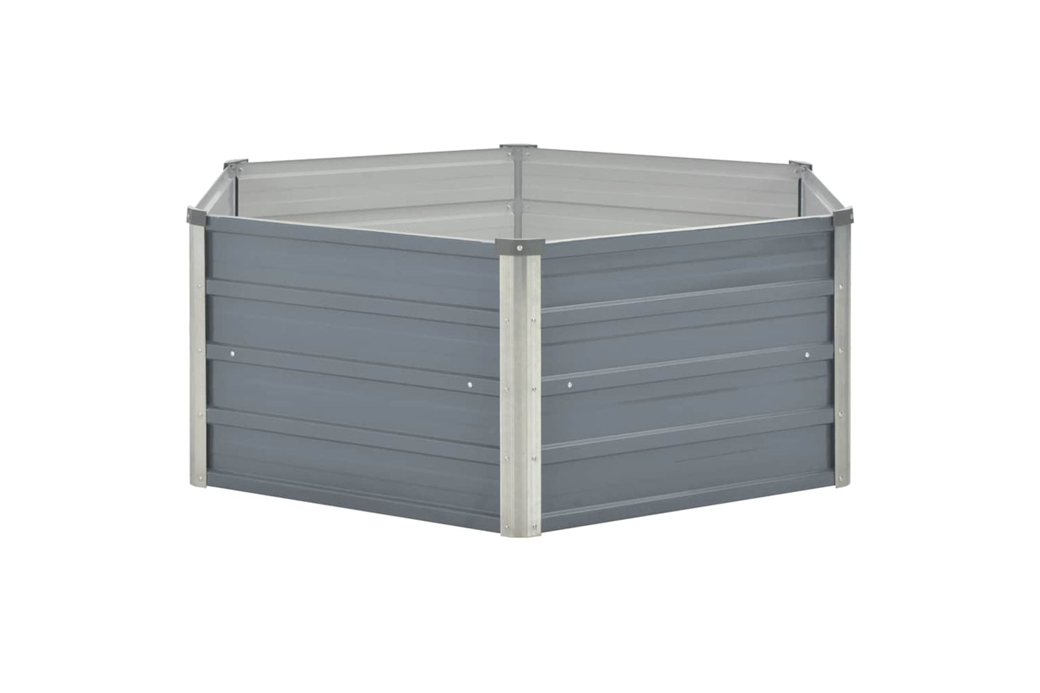 Vidaxl Raised Garden Bed 129x129x46 Cm Galvanised Steel Grey-3