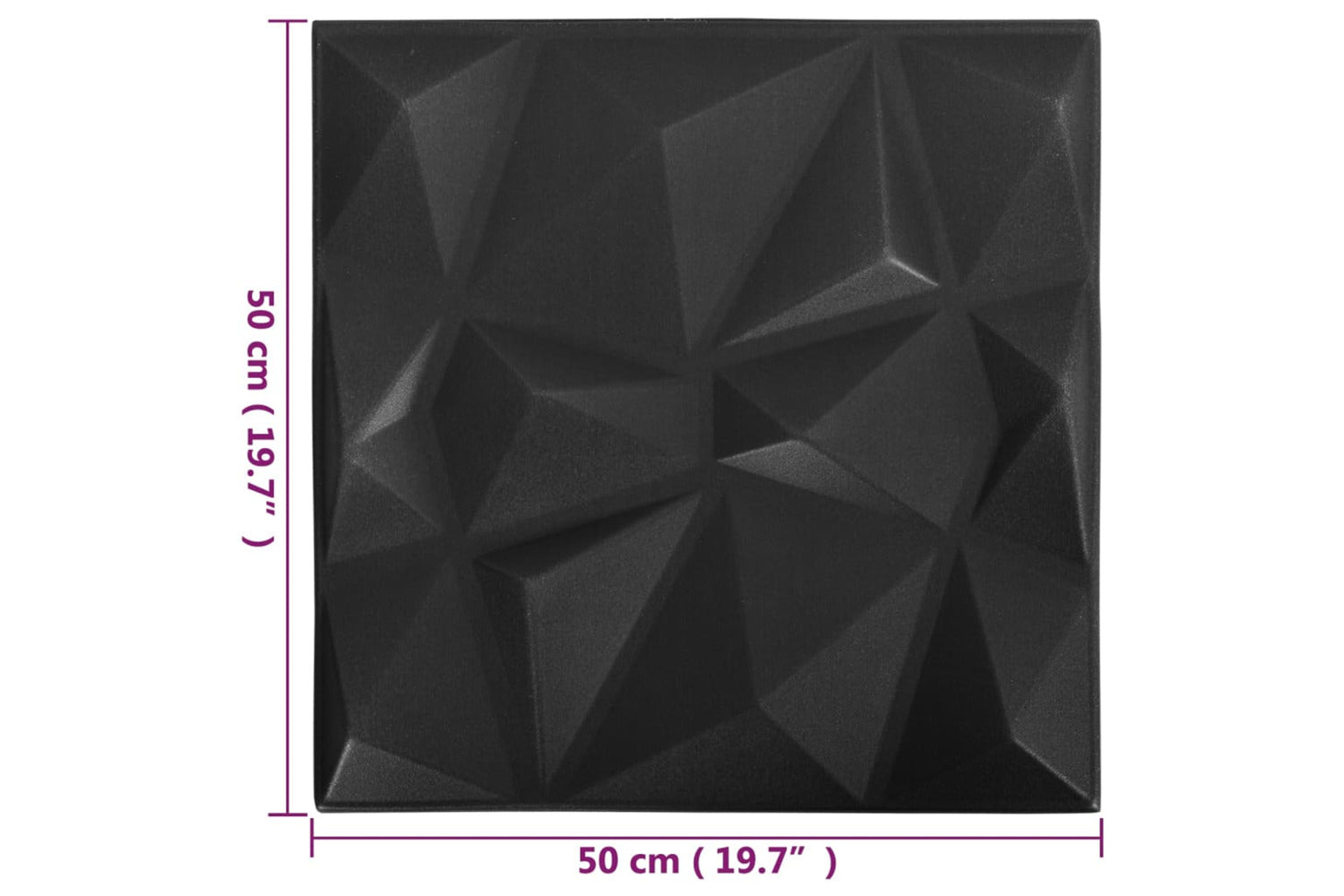 Vidaxl 3d Wall Panels 48 Pcs 50x50 Cm Diamond Black 12 MÂ²-6