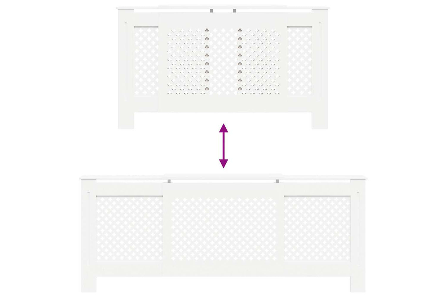 vidaXL Mdf Radiator Cover White 205cm-7