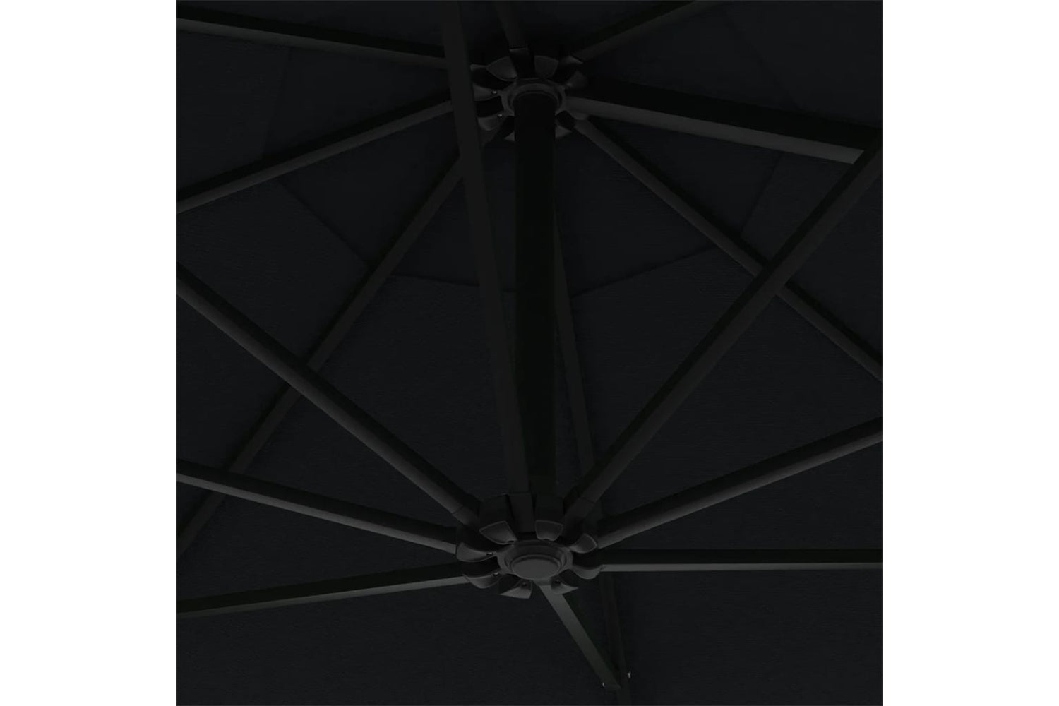 Vidaxl 312528 Wall-mounted Parasol With Leds And Metal Pole 300 Cm Black-8
