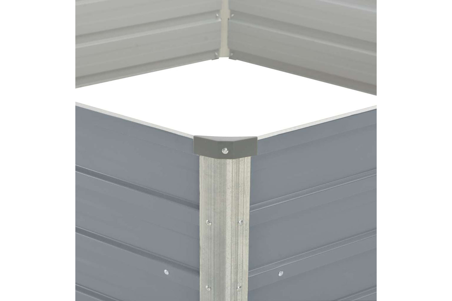Vidaxl Raised Garden Bed 129x129x46 Cm Galvanised Steel Grey-4