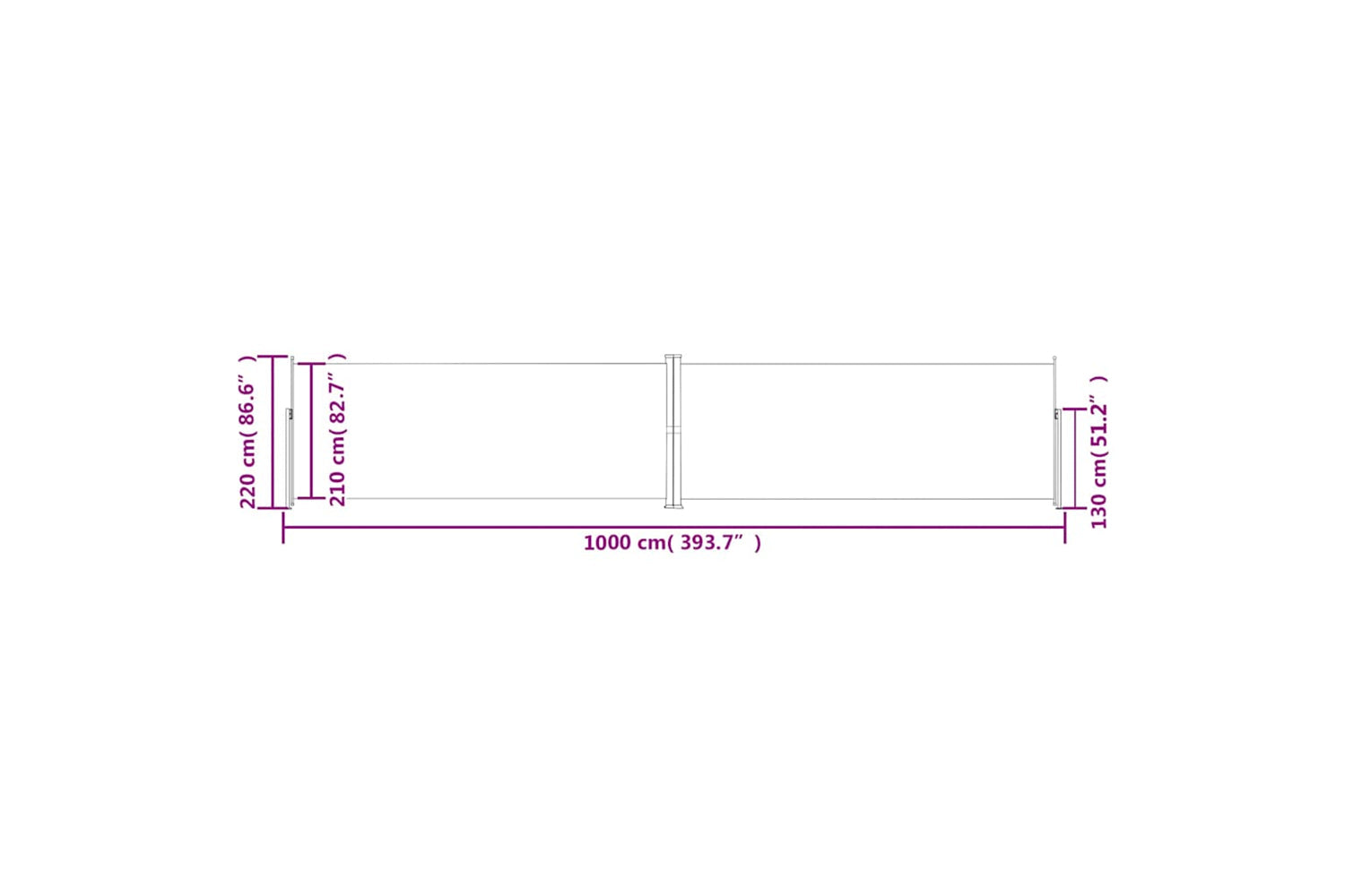vidaXL 318052 Retractable Side Awning Blue 220x1000cm-7
