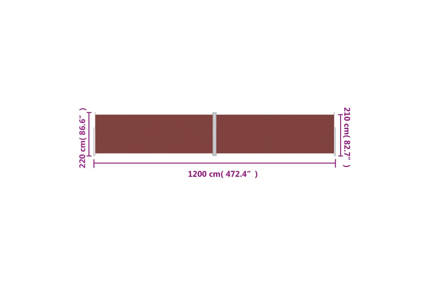 vidaXL 318087 Retractable Side Awning Brown 220x1200cm-7