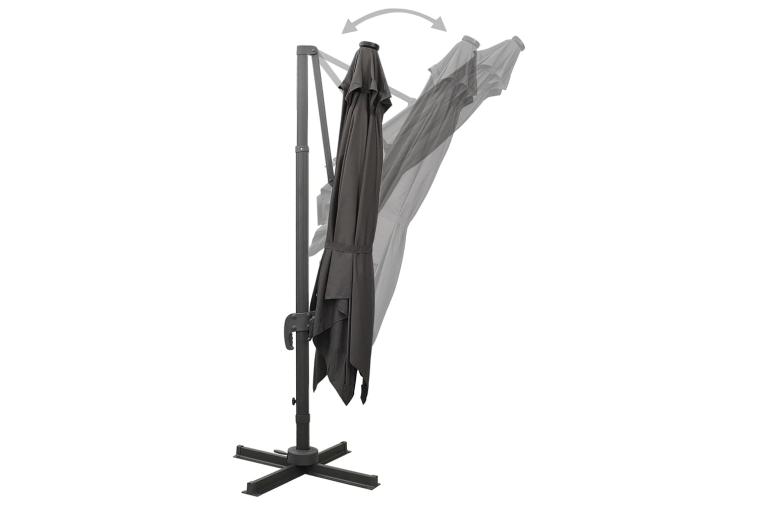 Vidaxl Cantilever Umbrella With Pole And Led Lights Anthracite 300 Cm-7