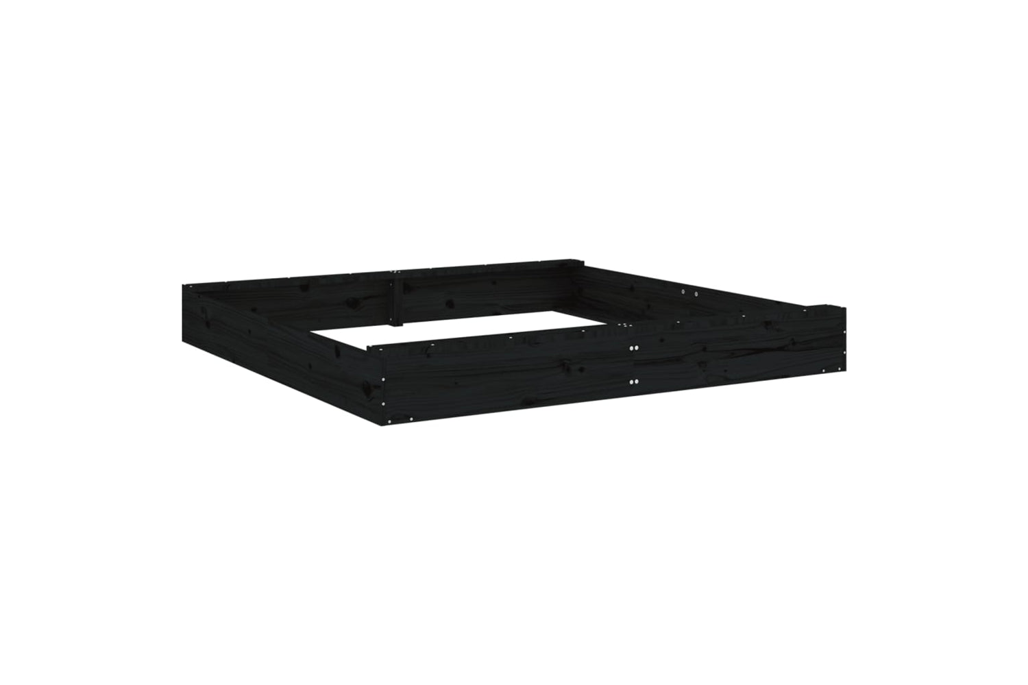 vidaXL 825041 Sandbox With Seats Black Square Solid Wood Pine-5