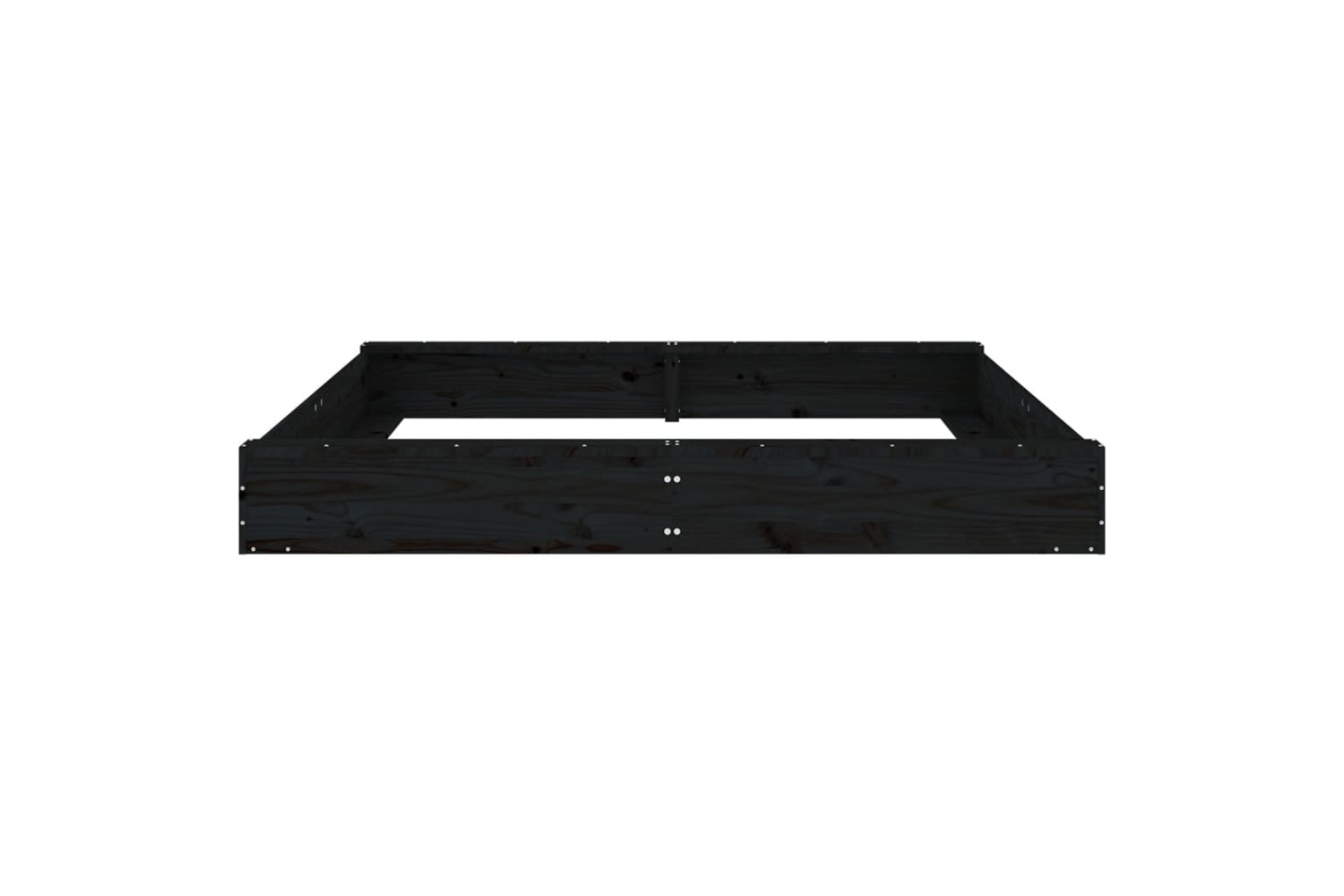 vidaXL 825041 Sandbox With Seats Black Square Solid Wood Pine-3