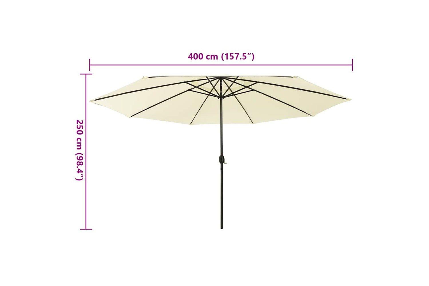 Vidaxl 312530 Outdoor Parasol With Led L-7