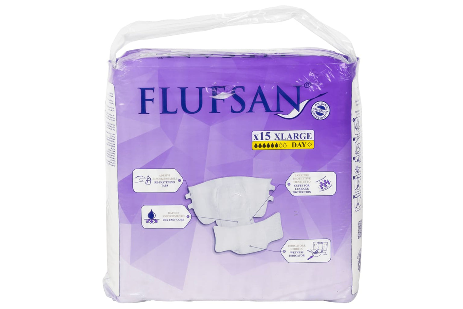 vidaXL 4008053 Flufsan Adult Diapers Disposable 15 Pcs Size Xl-5